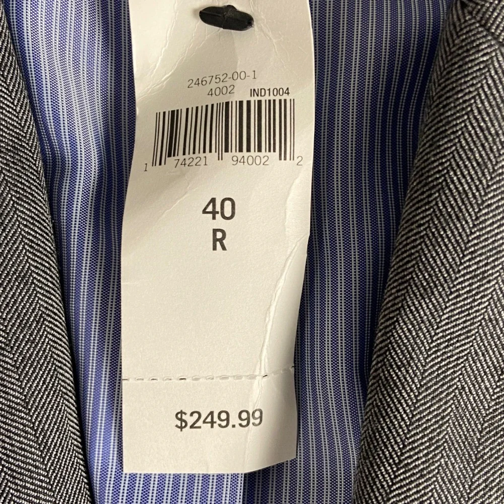 Banana Republic Blazer Mens 40R Grey Tailored Fit Herringbone Suit Jacket New